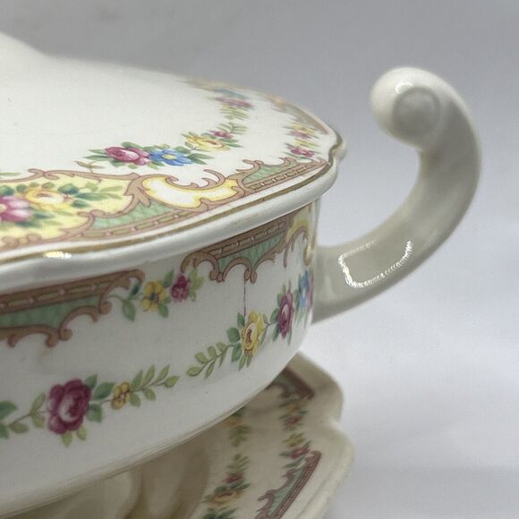 Antique 1930’s Mt Clemens MILDRED Casserole Covered Vegetable Dish And Plate - Picture 4 of 16